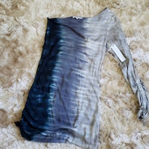 Got the blues off one shoulder tunic or dress